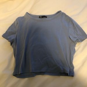 Zara crop top light blue